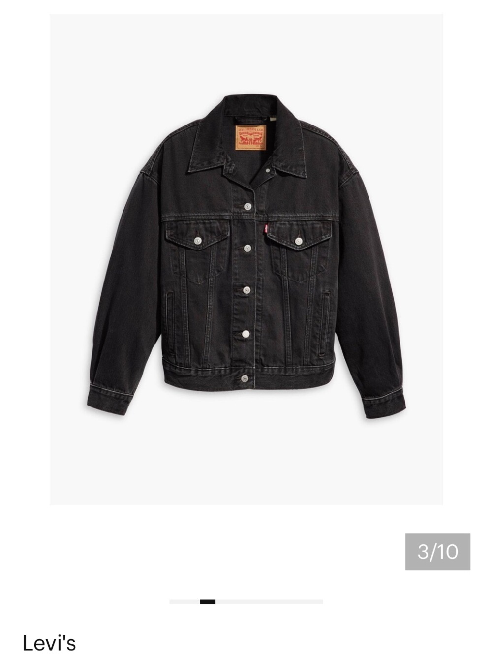 Levi's Black Denim Oversized Trucker Jacket - Picture 3 of 4